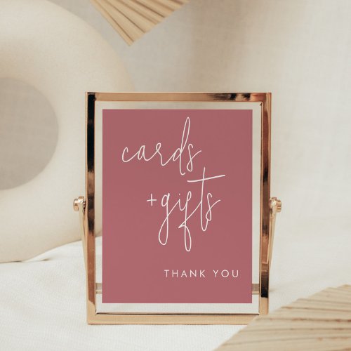 Minimalist Dusty Rose Cards and Gifts Sign