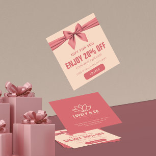 Minimalist Dusty Rose Cream Beauty  Discount Card