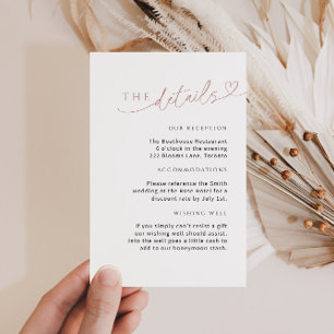 Minimalist Dusty Rose Detail Card with Heart