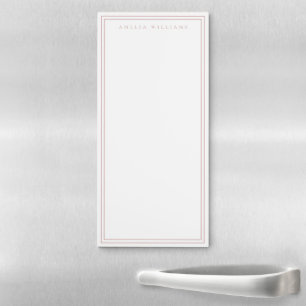 Minimalist Dusty Rose Monogram Name Magnetic Notepad