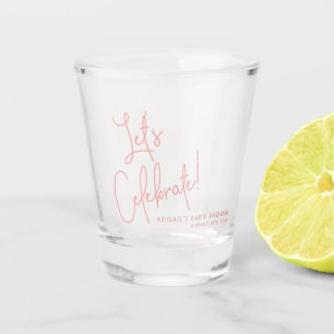 Minimalist Dusty Rose Pink Baby Shower Favor Shot Glass