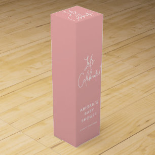 Minimalist Dusty Rose Pink Welcome Celebrate Wine Box