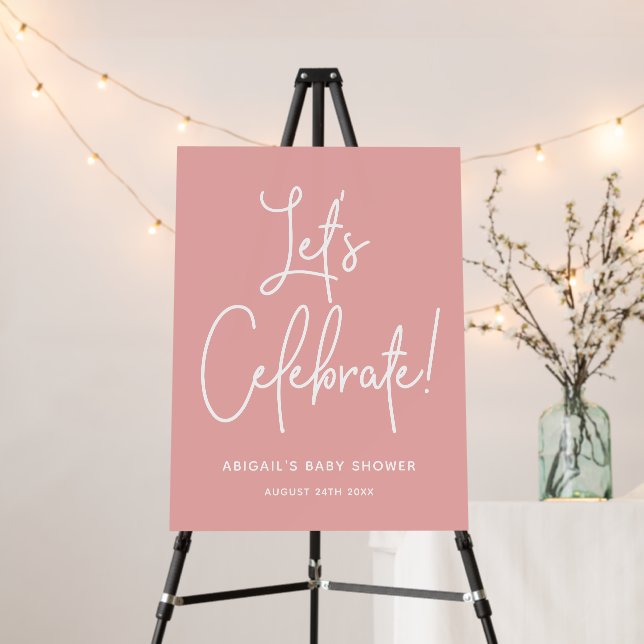Minimalist Dusty Rose Pink Welcome Sign Foam Board (In Situ (Stand))