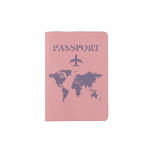 Minimalist Dusty Rose Travel Map Design Cover (Front)