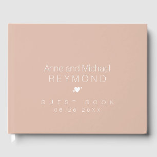 Minimalist Dusty Rose Wed Guest Book