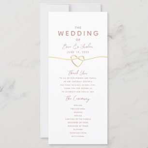 Minimalist Dusty Rose Wedding Program