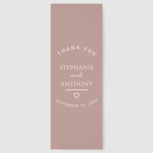 Minimalist Dusty Rose with Heart Modern Wedding  Bookmarks