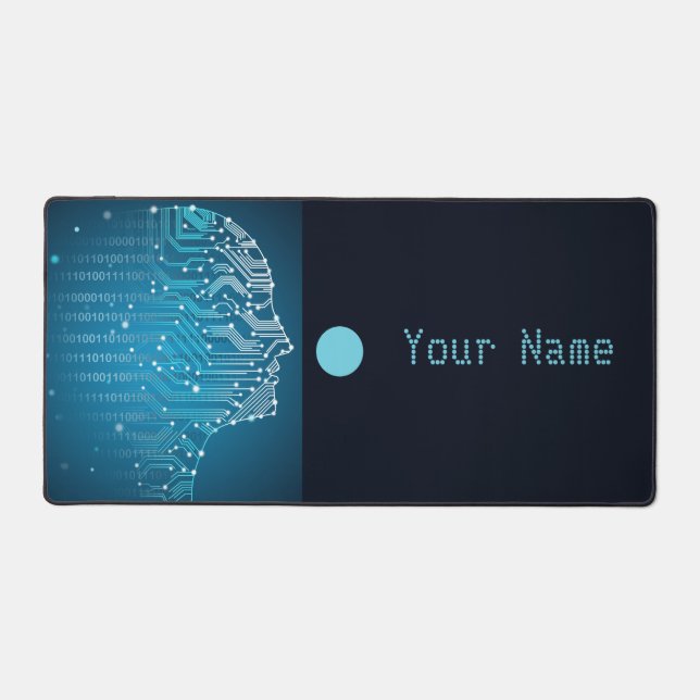 Minimalist Dynamic AI Abstract Singularity Desk Mat (Front)