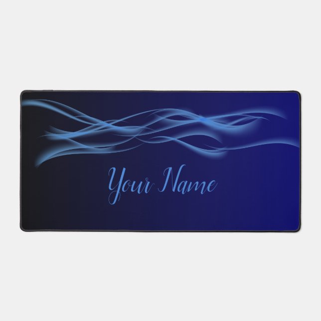 Minimalist Dynamic Waves Abstract Flowing  Desk Mat (Front)