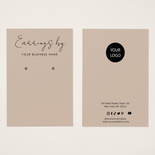 Minimalist Earring Display Business Card