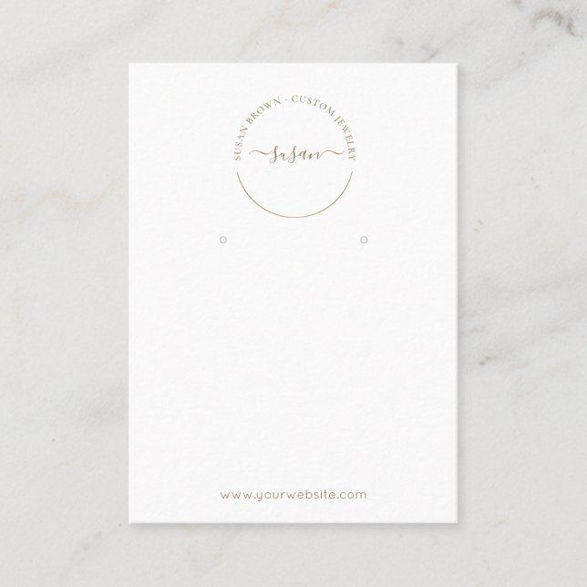 Minimalist Earring Display Business Card (Front)