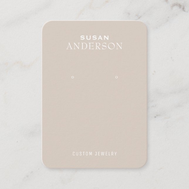 Minimalist Earring Display Business Card (Front)