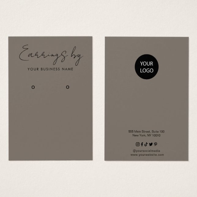 Minimalist Earring Display Business Card (Front & Back)