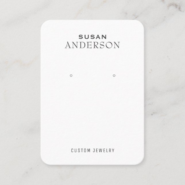 Minimalist Earring Display Business Card (Front)