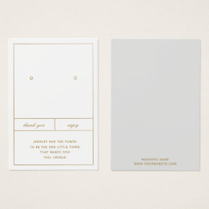 Minimalist Earring Jewelry Card Design