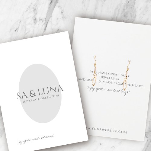 Minimalist Earring Jewelry Display Card