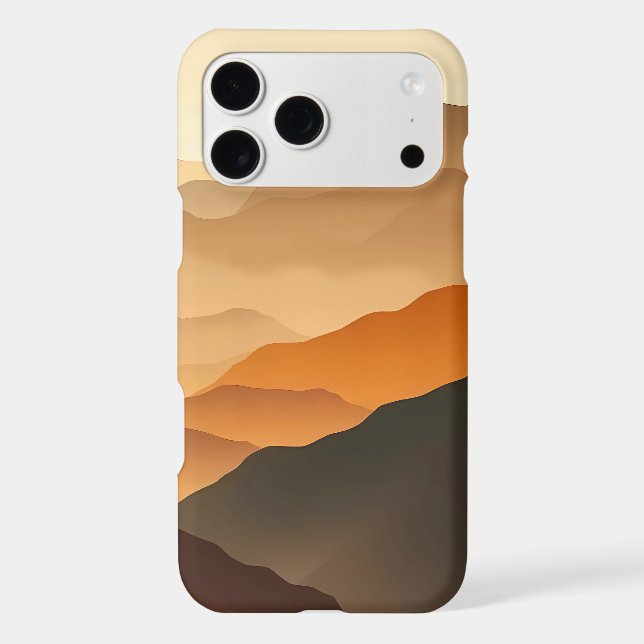 Minimalist Earth Tone Abstract Mountain Pattern Case-Mate iPhone Case (Back)