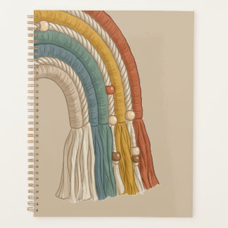 Minimalist Earth Tone Boho Macramé Rainbow Planner