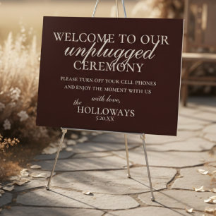 Minimalist Earth Tone Unplugged Wedding Ceremony Foam Board