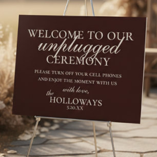 Minimalist Earth Tone Unplugged Wedding Ceremony Foam Board