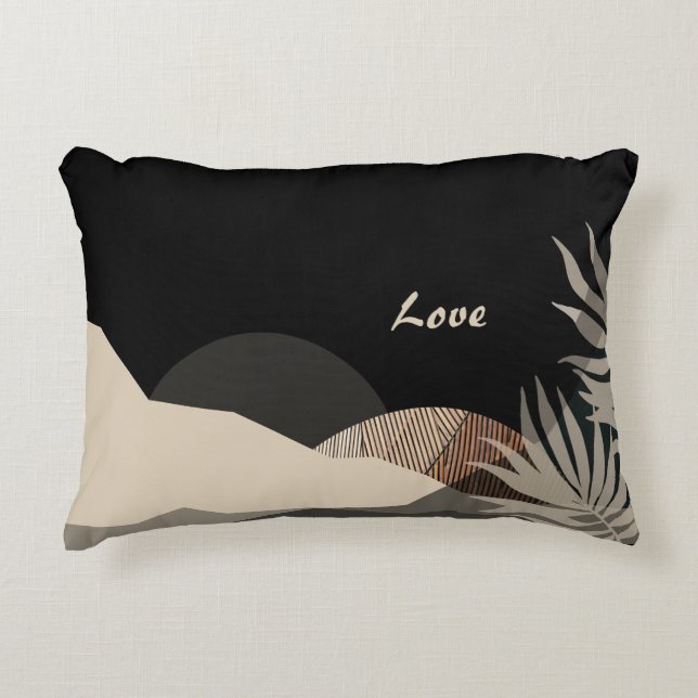 Minimalist Earth Tones Abstract Nature Accent Pillow (Front)