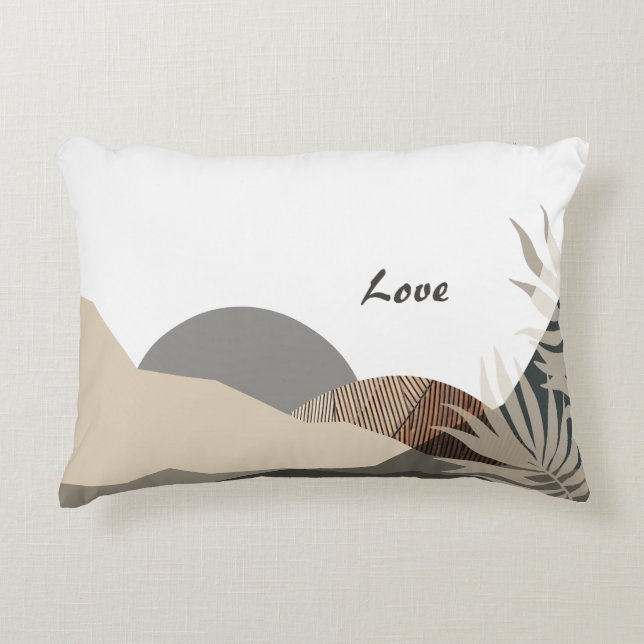 Minimalist Earth Tones Abstract Nature Accent Pillow (Front)