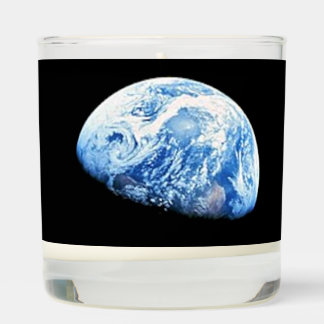 Minimalist Earthrise Candle for Global Change