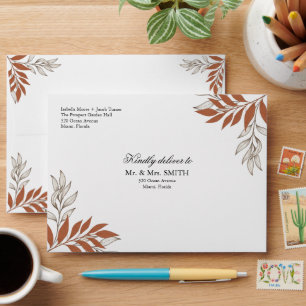 Minimalist Earthy Branch Return Address Envelope