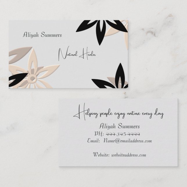 Minimalist Earthy Floral Meditation Business Card