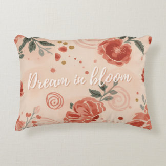 Minimalist Earthy Terracotta Floral Art Accent Pillow