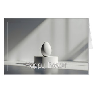 Minimalist Easter Egg on Modern Pedestal Card