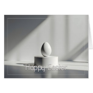 Minimalist Easter Egg on Modern Pedestal Card