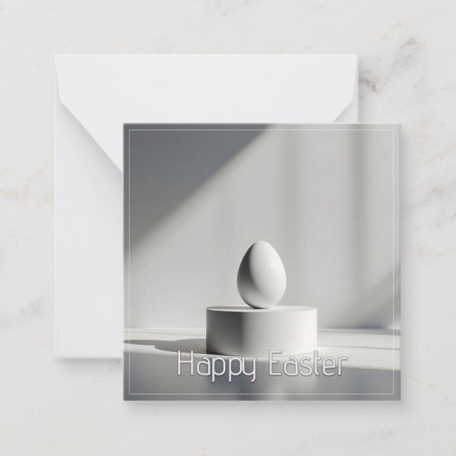 Minimalist Easter Egg on Modern Pedestal Note Card (Front)