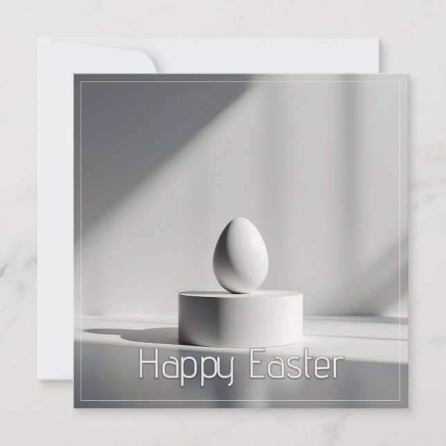 Minimalist Easter Egg on Modern Pedestal Note Card (Front)