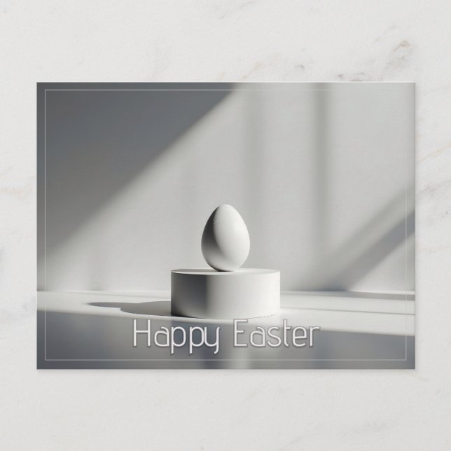 Minimalist Easter Egg on Modern Pedestal Postcard (Front)