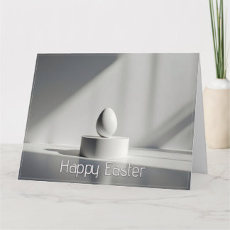 Minimalist Easter Egg on Modern Pedestal Thank You Card