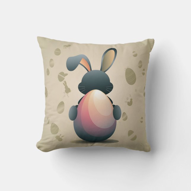 Minimalist Easter Elegance Throw Pillow (Front)