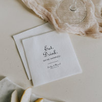 Minimalist Eat Drink We're Married Wedding 