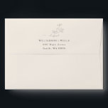 Minimalist Ecru Floral Line Wedding Return Address Envelope<br><div class="desc">Minimalist Ecru Floral Line Art Elegant Wedding Return Address Envelope</div>