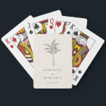 Minimalist Ecru Palm Tree Line Art Custom Wedding Poker Cards<br><div class="desc">Minimalist Ecru Palm Tree Line Art Elegant Custom Wedding Playing Cards</div>