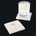 Minimalist Ecru Palm Tree Line Art Custom Wedding Stone Coaster<br><div class="desc">Minimalist Ecru Palm Tree Line Art Elegant Custom Wedding Stone Coaster</div>