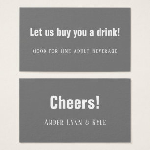 Minimalist, Editable Gray Drink Tickets