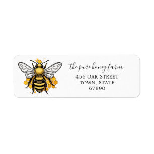 Minimalist & Editable Pure Honey Return Address Label