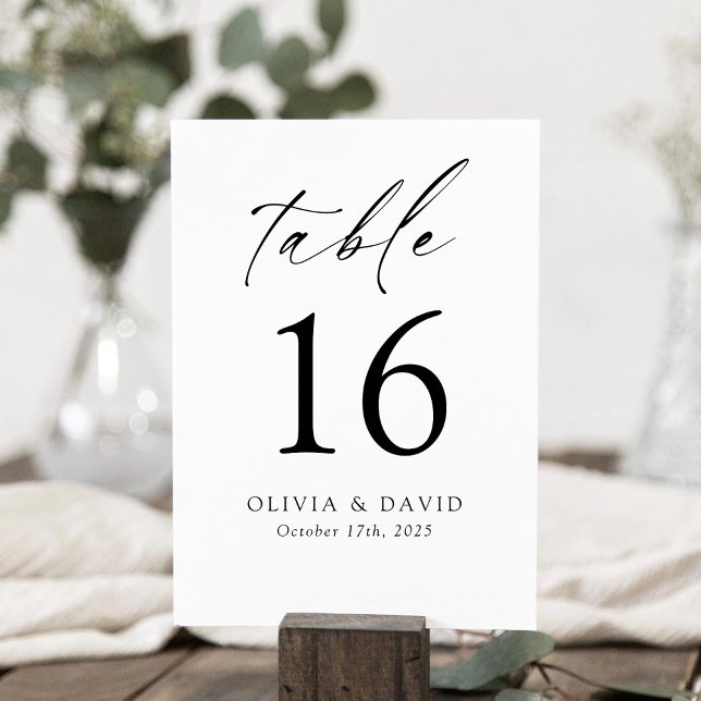Minimalist Editable Table Number Table Card (Creator Uploaded)