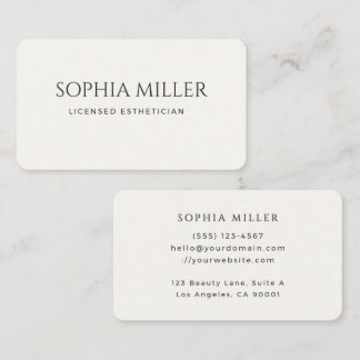 Minimalist Editorial Esthetician Business Card