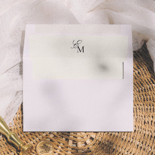Minimalist Editorial Monogram Wedding Envelope Liner