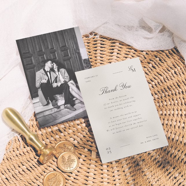 Minimalist Editorial Photo Wedding Thank You Card (Creator Uploaded)