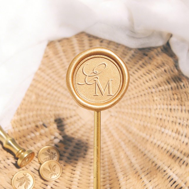 Minimalist Editorial Wedding Monogram Wax Seal Stamp (Creator Uploaded)
