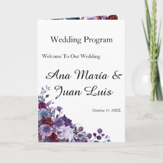 Minimalist Editorial Wedding Program Folded Card