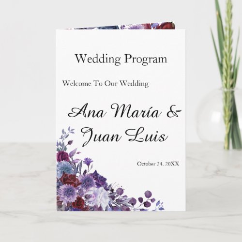 Minimalist Editorial Wedding Program Folded Card